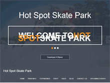 Tablet Screenshot of hotspotskatepark.com